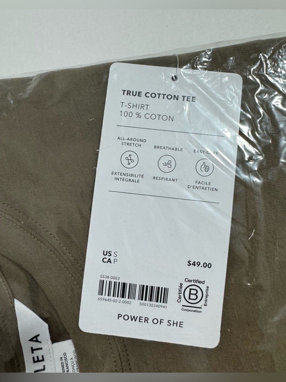 New Athleta True Cotton Tee Shirt Clay - Picture 4 of 4